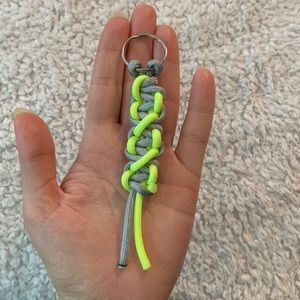 Grey and Neon Yellow MINI Paracord Keychain / Bag Charm